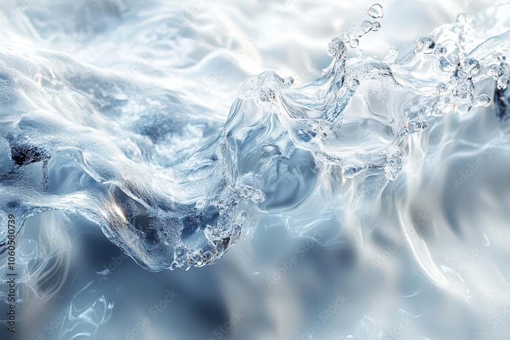 abstract frozen splash of crystalclear water captured midmotion with futuristic 3d textures that reflect light in dynamic patterns isolated on a pure white background for maximum impact abstract frozen splash of crystalclear water captured midmotion with futuristic 3d textures that reflect light in dynamic patterns isolated on a pure white background for maximum impact