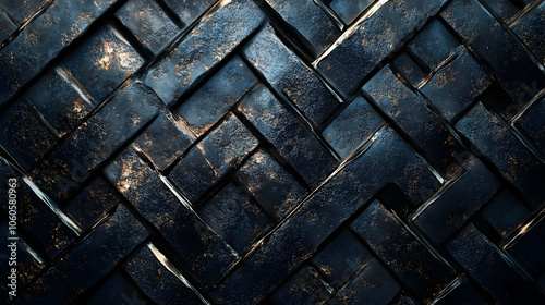 Dark Blue Geometric 3D Abstract Background