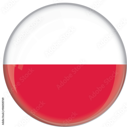 Free Download Poland flag with glossy rounded button for football team and national emblem - GFXLoad