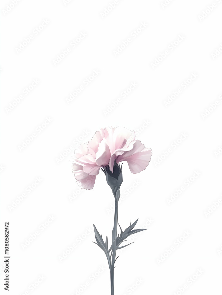 A delicate pink flower stands alone against a white background, symbolizing beauty and simplicity. A delicate pink flower stands alone against a white background, symbolizing beauty and simplicity.