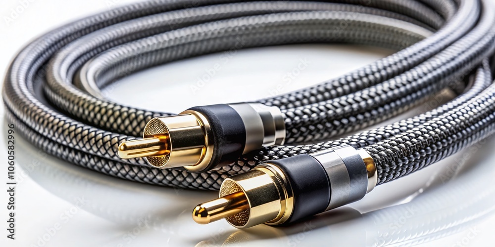 High-Quality Documentary Photography of Input Cable on White Background for Technology and Electronics Illustrations High-Quality Documentary Photography of Input Cable on White Background for Technology and Electronics Illustrations