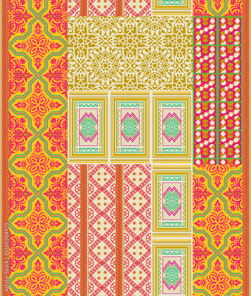 seamless beautiful wallpaper cards all over design floral leaf vintage ornament Victorian ethnic geometric print paisley pattern