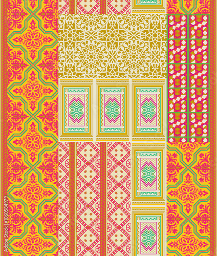 Obraz na płótnie seamless beautiful wallpaper cards all over design floral leaf vintage ornament Victorian ethnic geometric print paisley pattern w salonie