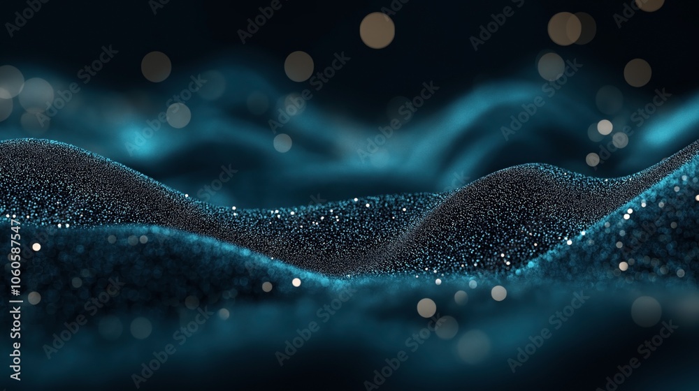 Abstract image of a textured landscape with blue and black gradients, shimmering with small reflective particles, evoking a sense of digital or futuristic terrain. Abstract image of a textured landscape with blue and black gradients, shimmering with small reflective particles, evoking a sense of digital or futuristic terrain.