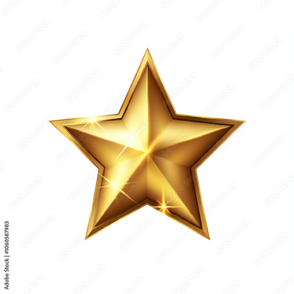 Fototapeta premium Gold star illustration transparent