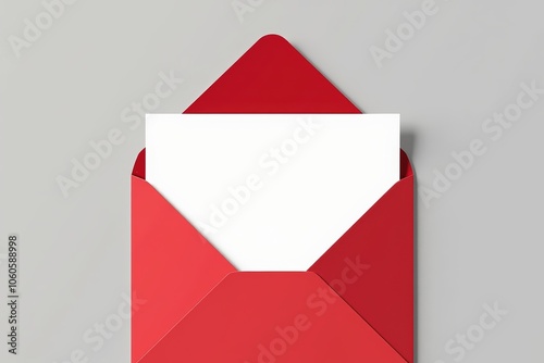 Minimalist red envelope with blank white card for special occasions and celebrations.