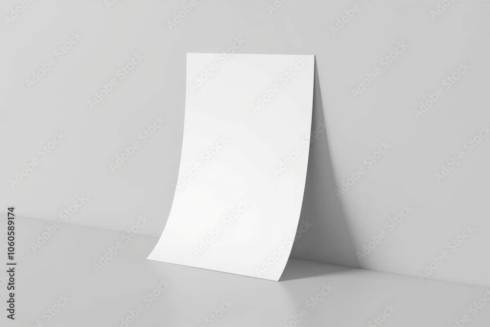 Minimalist blank paper sheet on neutral surface for art and design concepts. Minimalist blank paper sheet on neutral surface for art and design concepts.