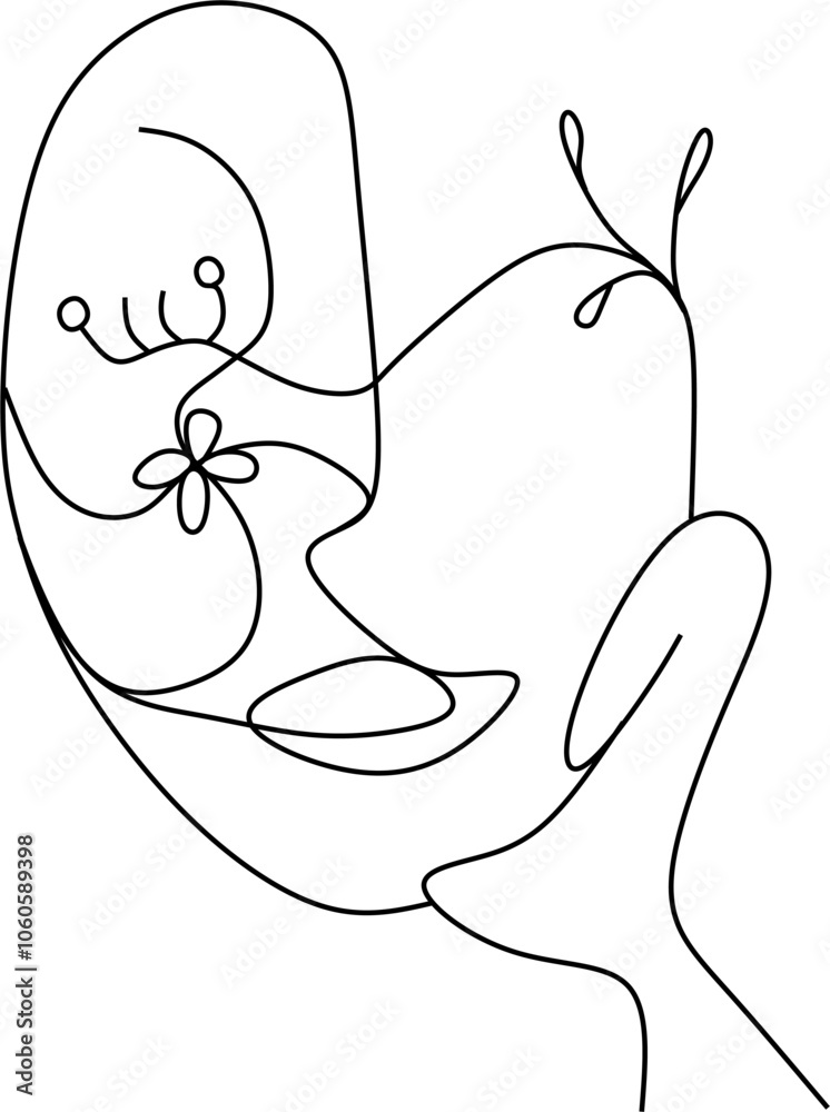 Line arte rosto feminino