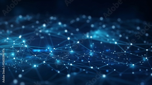 Abstract Blue Digital Network Background Image