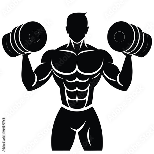 weight training vector art 