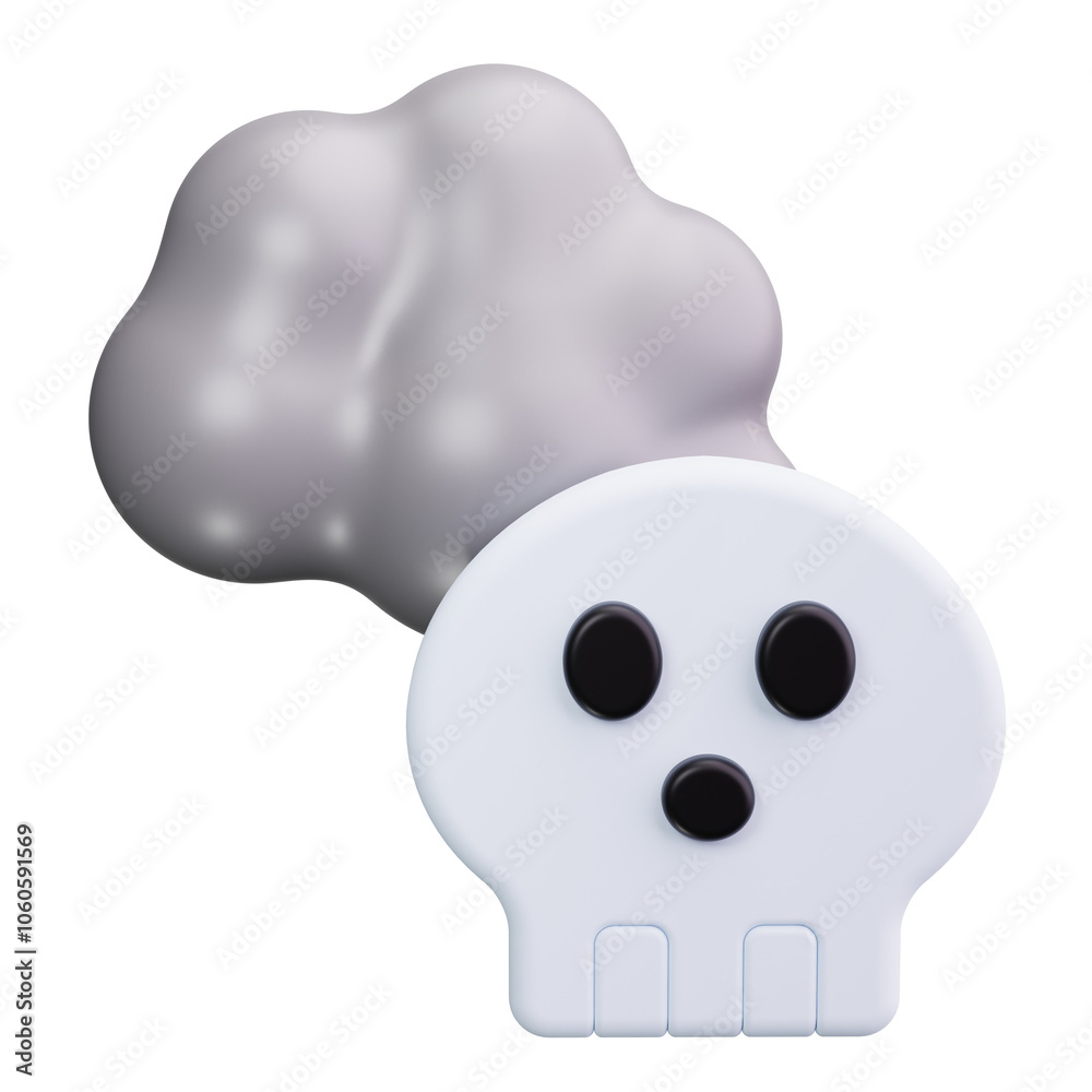 Skull Air Pollution 3d Render Icons Skull Air Pollution 3d Render Icons