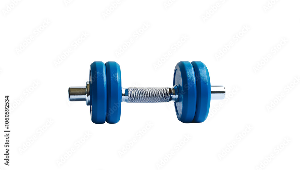 Blue Dumbbell Isolated on Black Background Blue Dumbbell Isolated on Black Background