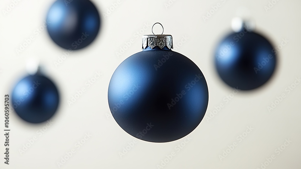 Blue Christmas balls floating with gradient background Blue Christmas balls floating with gradient background