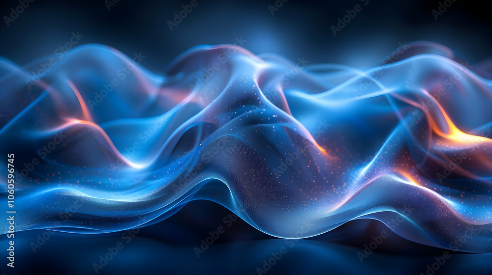 Abstract 3D Background with Blue and Orange Waves Abstract 3D Background with Blue and Orange Waves