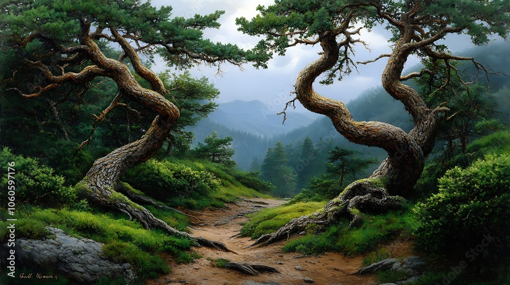 Majestic Twisted Trees Forest Path Landscape Nature Scenery Majestic Twisted Trees Forest Path Landscape Nature Scenery