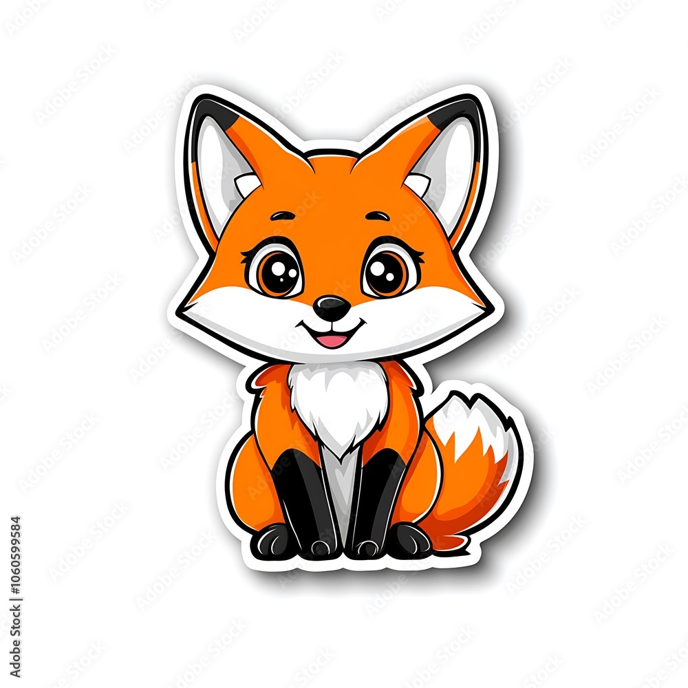 Cute Chibi Fox Sticker Design for Creative Projects Cute Chibi Fox Sticker Design for Creative Projects