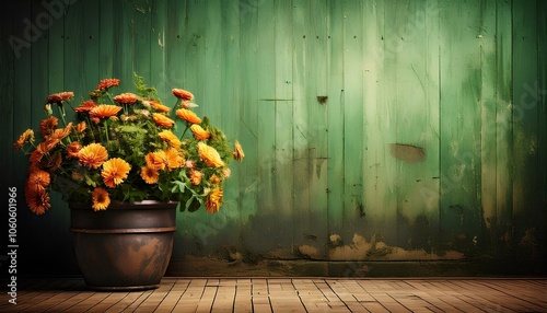 beautiful flowers, Grungy background for photography for advertising including a big pot of flower, illustration photo