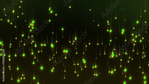 green glowing particles falling down. background animation