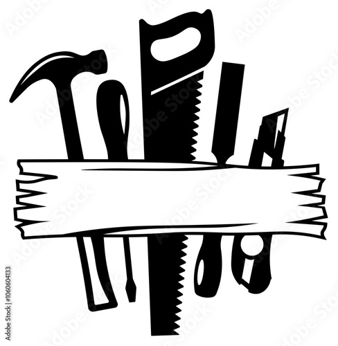 Carpentry Tools SVG, Builder Tools SVG, Workshop SVG, Carpentry Banner SVG, Cut Files