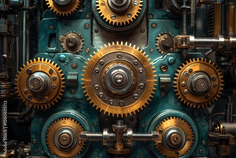 Close-up of Interlocking Gears in a Mechanical System Close-up of Interlocking Gears in a Mechanical System