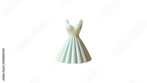 3d female model and skirt on a catwalk against transparent background