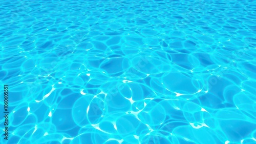 A close-up view of a water wave with bubbles floating on the surface, ripple, clean