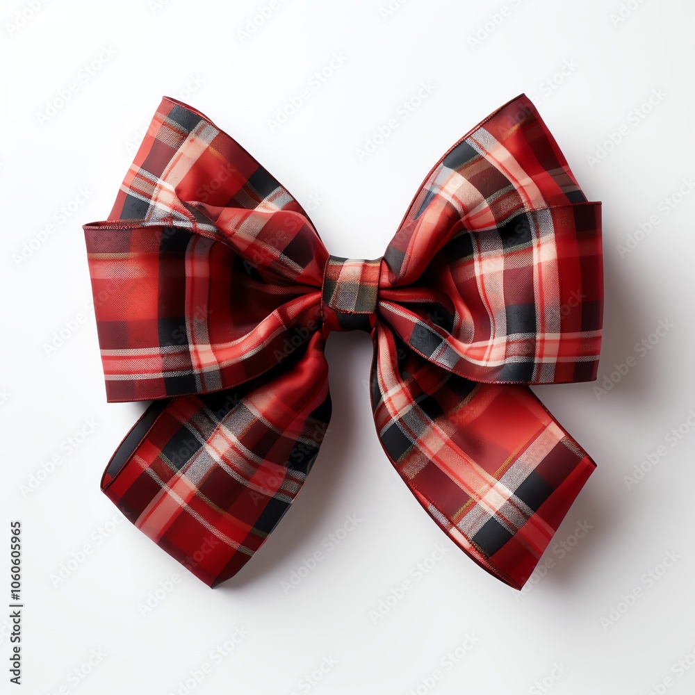 A vibrant red plaid bow, perfect for festive decorations, gifts, or adding a stylish touch to any accessory.