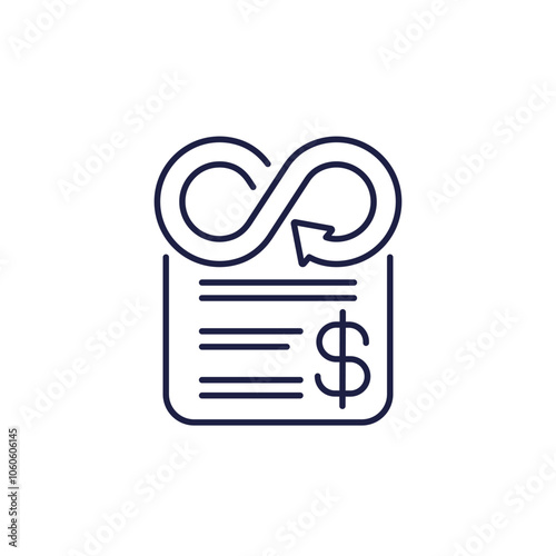 circular economy icon on white, line vector