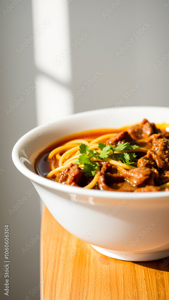 bowl noodles with meat sauce bowl noodles with meat sauce