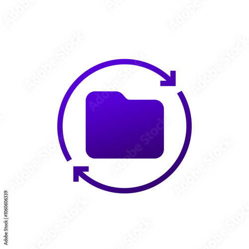 data recovery icon with a folder