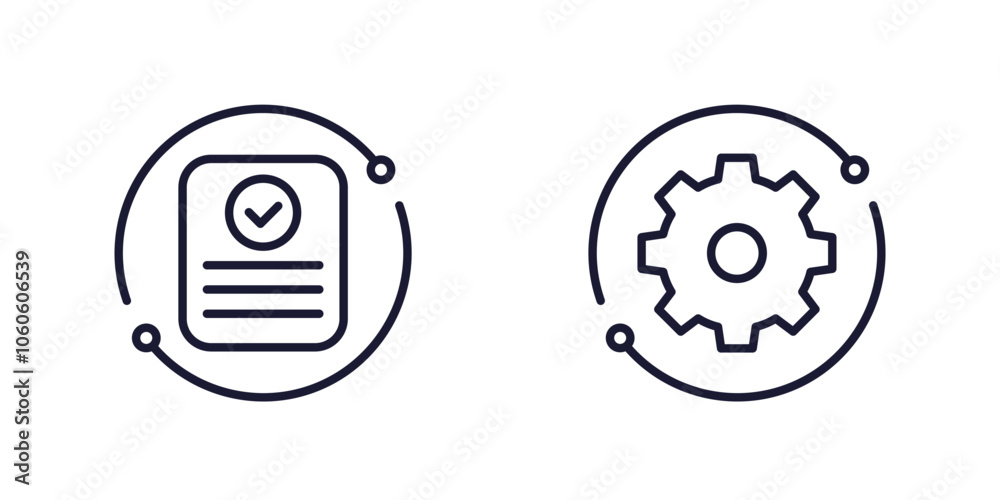 Foto protocol icons on white, line vector design