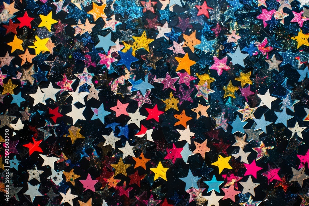 Festive stars confetti scattered on vibrant background ideal for celebrations and events. dynamic illustration. star pattern wallpaper. Abstract textured backdrop for digital projects Festive stars confetti scattered on vibrant background ideal for celebrations and events. dynamic illustration. star pattern wallpaper. Abstract textured backdrop for digital projects