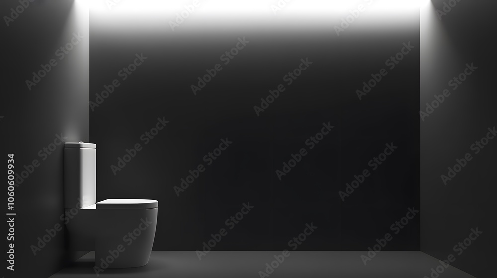 Obraz premium Candid photo of a minimalist bathroom with no visible storage, compact sink, and soft lighting creating an uncluttered feel, 4k resolution