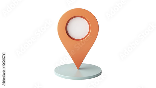3d location sign. Transparent background