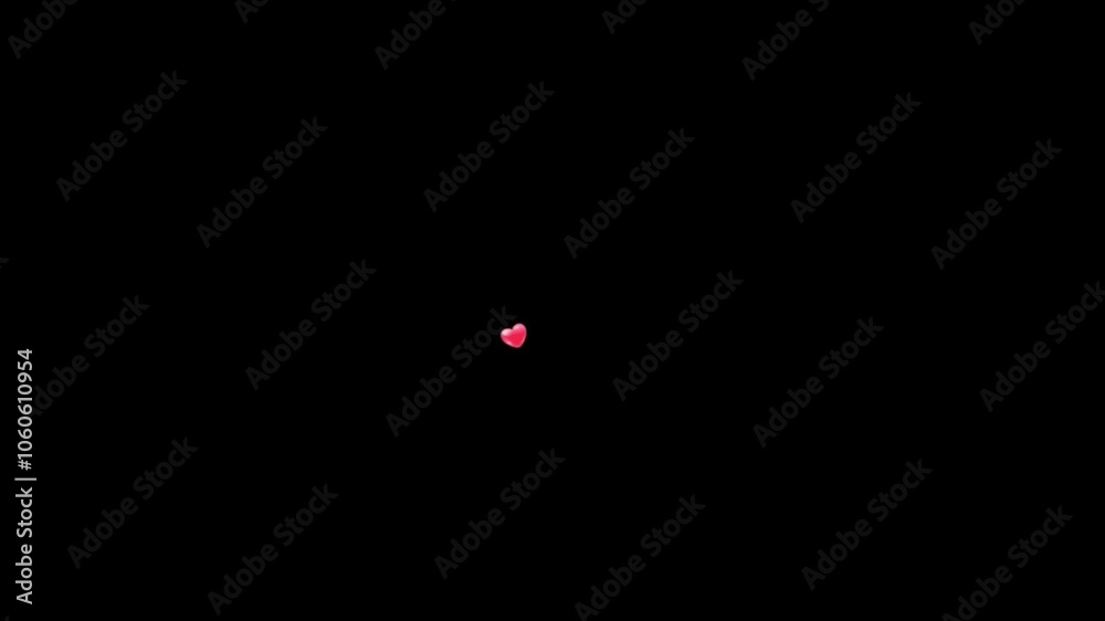 Animation pink balloon heart shape on black background. Animation pink balloon heart shape on black background.