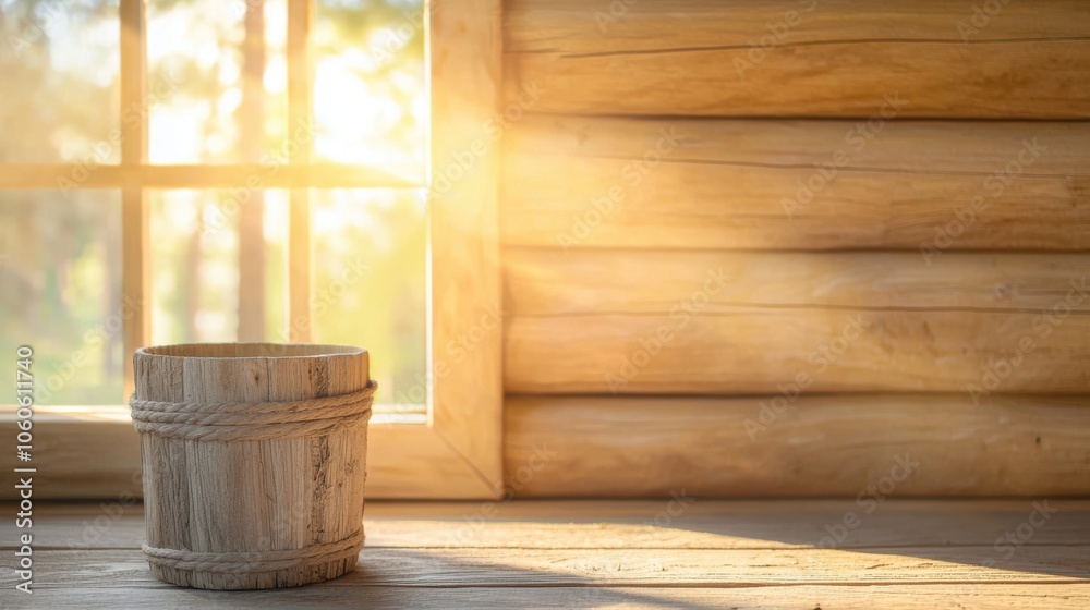Cozy Rustic Cabin Interior with Warm Lighting Cozy Rustic Cabin Interior with Warm Lighting