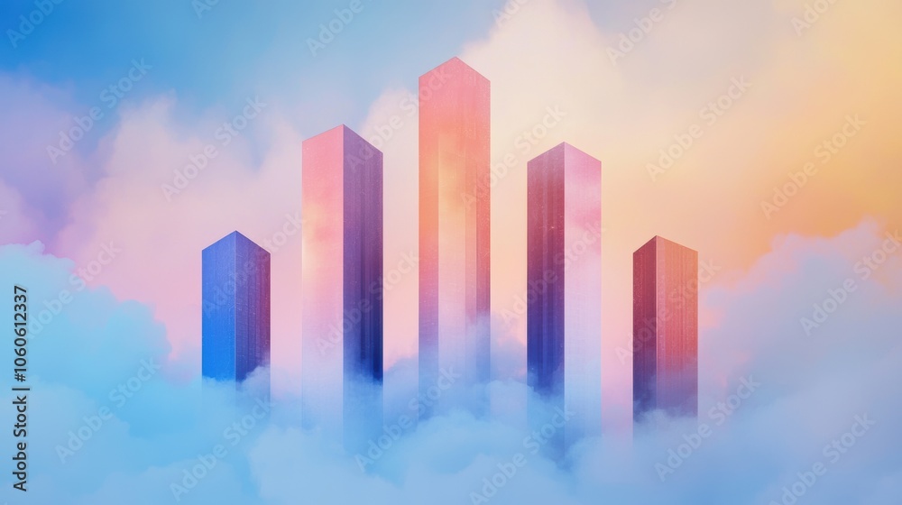 Surreal Fantasy City Skyline with Crystal Towers Surreal Fantasy City Skyline with Crystal Towers