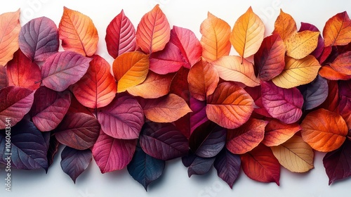 Wallpaper Mural an array of colorful autumn leaves scattered on a pristine white background showcasing natures vibrant palette and seasonal change inviting a sense of warmth Torontodigital.ca
