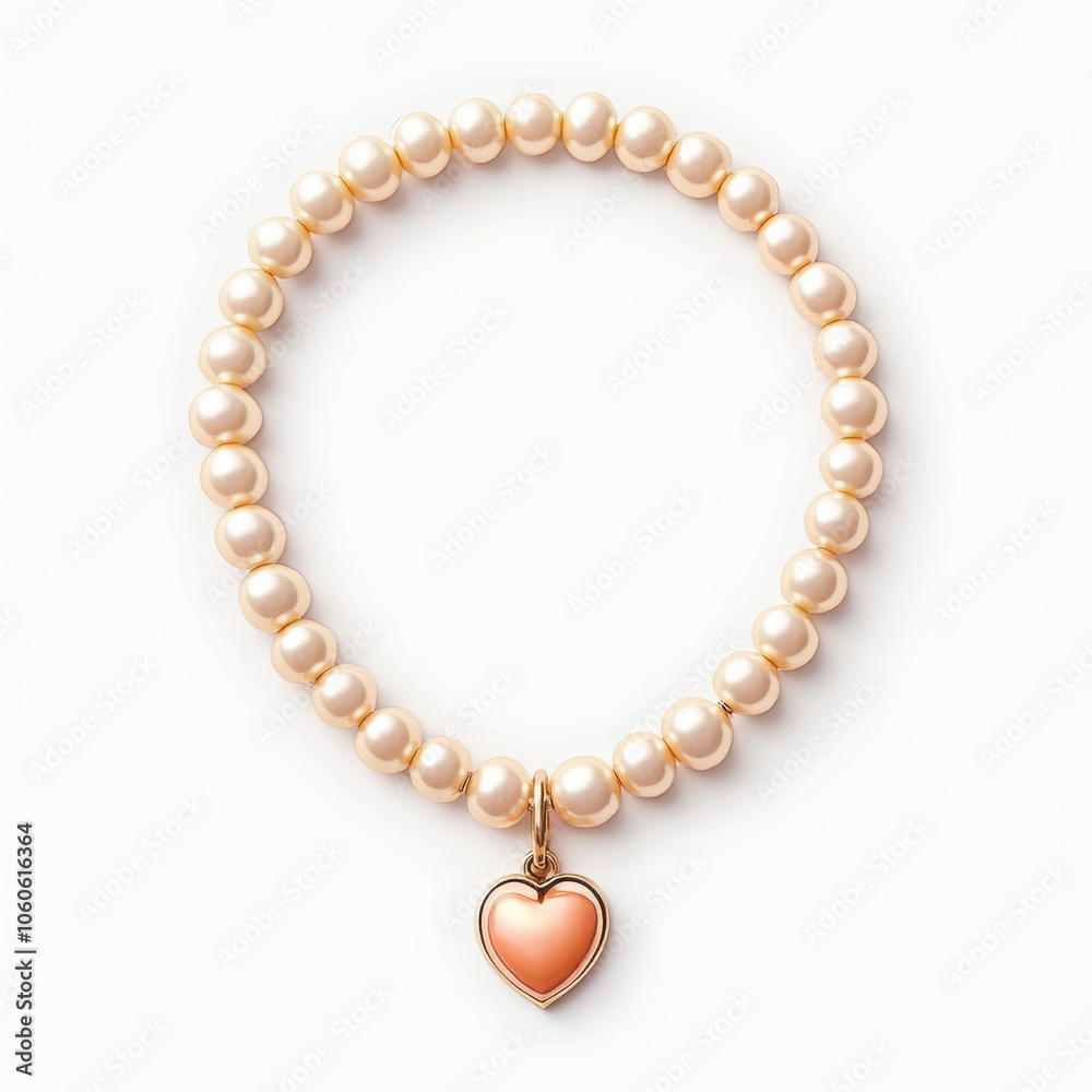 Elegant Pearl Necklace with Heart Pendant
Elegant Pearl Necklace with Heart Pendant