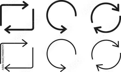 Refresh icon vector. Flat style repeat and reload arrow icon. Reboot icon symbol
