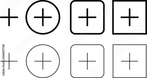 Add new post icon set. Plus icon sign. Add plus or medical plus icon