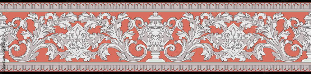 seamless beautiful wallpaper cards border design floral leaf vintage ornament Victorian geometric ethnic print paisley pattern