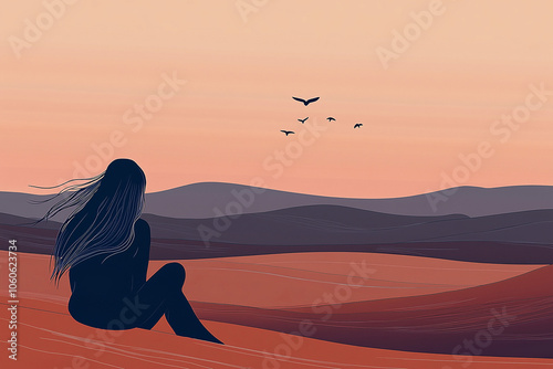 A beautiful flat illustration generated by AI