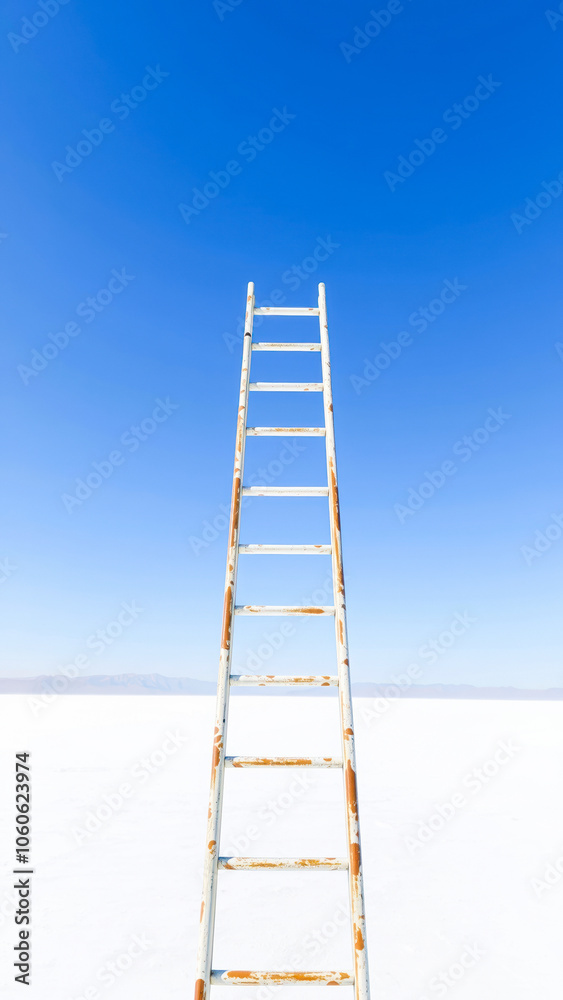 weathered ladder a white landscape weathered ladder a white landscape