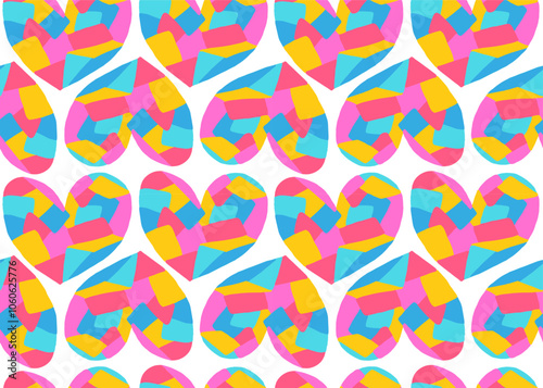 Ilustração Vetorial modelo, papel de parede, cor, inconsútil, textura, condecoração, design, vector, flor, ilustração, arte, colorido, floral, cor-de-rosa, ornamento, amarelo, retrô, forma, festa, geo