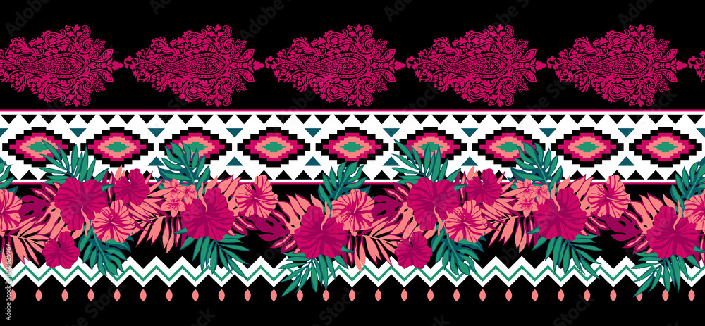 seamless beautiful wallpaper cards border design floral leaf vintage ornament Victorian geometric ethnic print paisley pattern