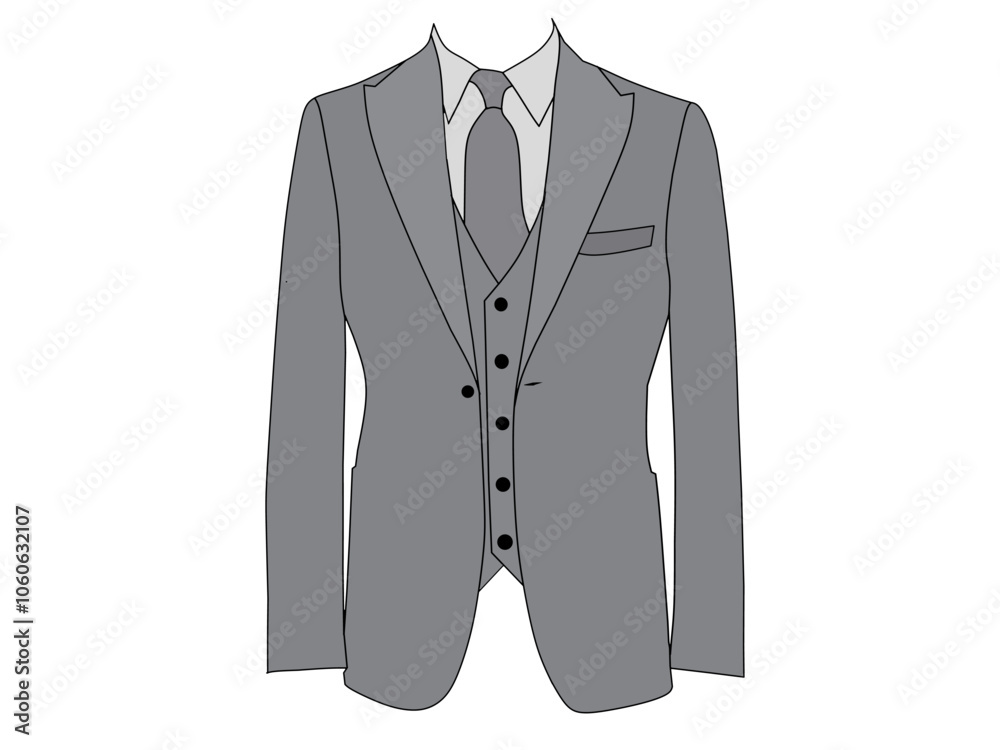 Portrait of dark gray tuxedo shirt and dark gray tie on white background. Men's formal wear fashion theme. Portrait of dark gray tuxedo shirt and dark gray tie on white background. Men's formal wear fashion theme.