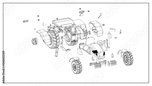 3D Project of a Tractor for Efficient Agricultural Operations.