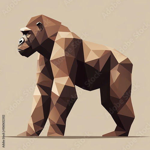 Flat Modern Gorilla Logo Design - Vector Icon Illustration photo