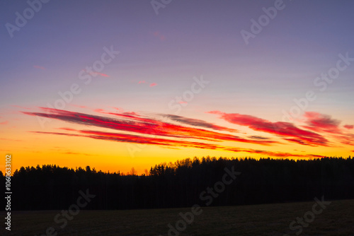 A November morning of rural Toten, Norway. photo